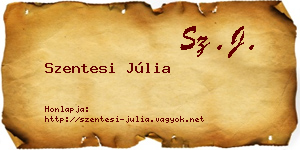 Szentesi Júlia névjegykártya