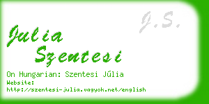 julia szentesi business card